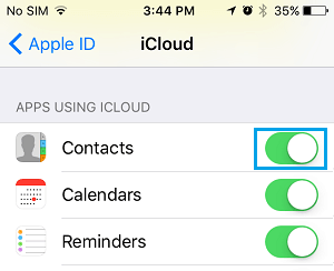 将 iPhone 联系人同步到 iCloud