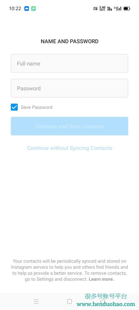 没有电话号码的 Instagram 帐户